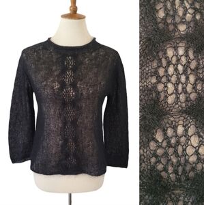 Vintage Classiques Entier Black‎ Mohair Blend Sweater